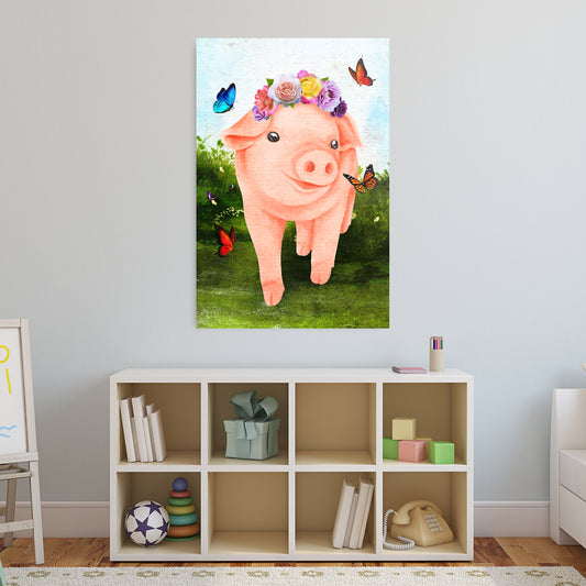 The Most Adorable Pig Canvas Wall Art - Image by Tailored Canvases