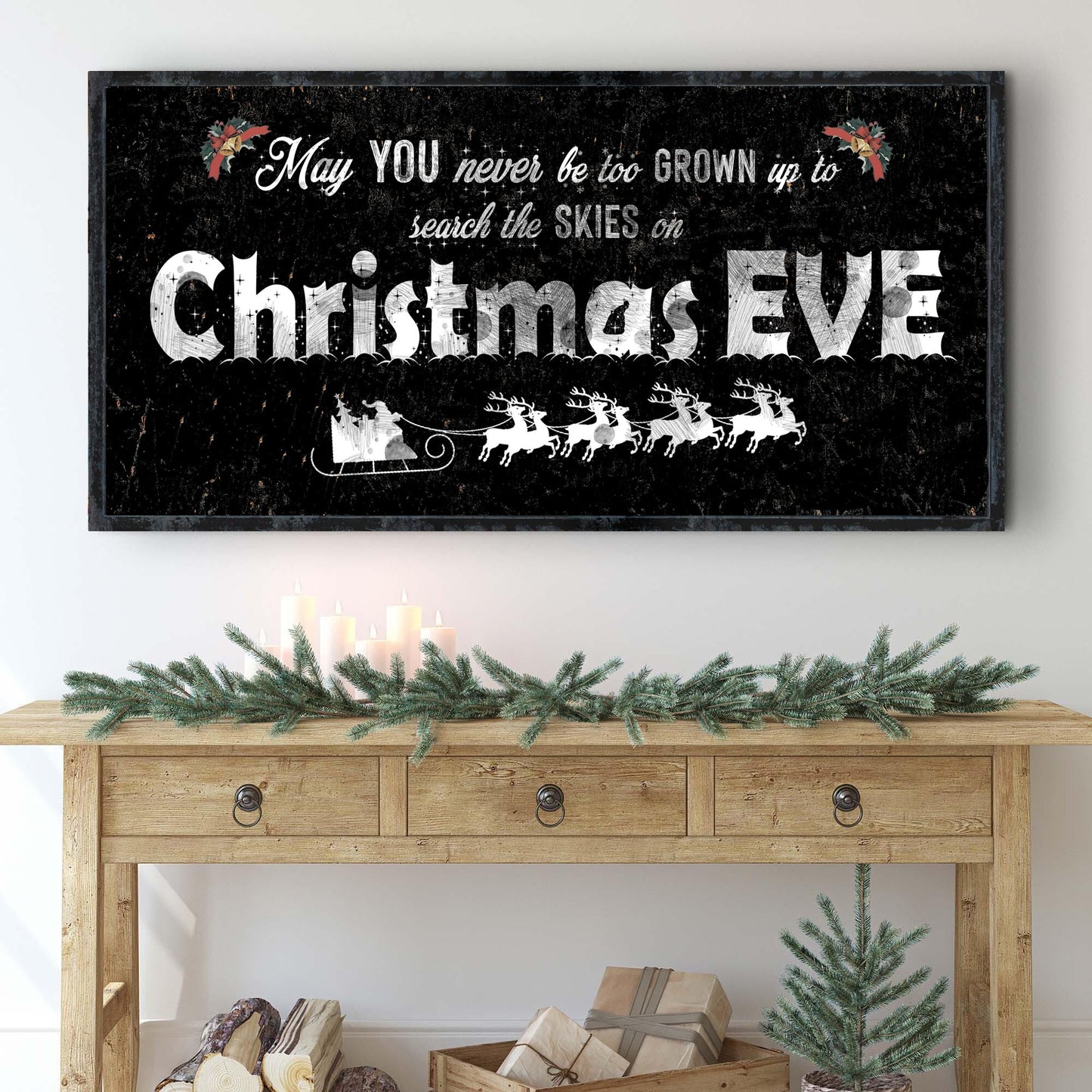 Search The Skies On Christmas Eve Sign Style 2 - Image by Tailored Canvases