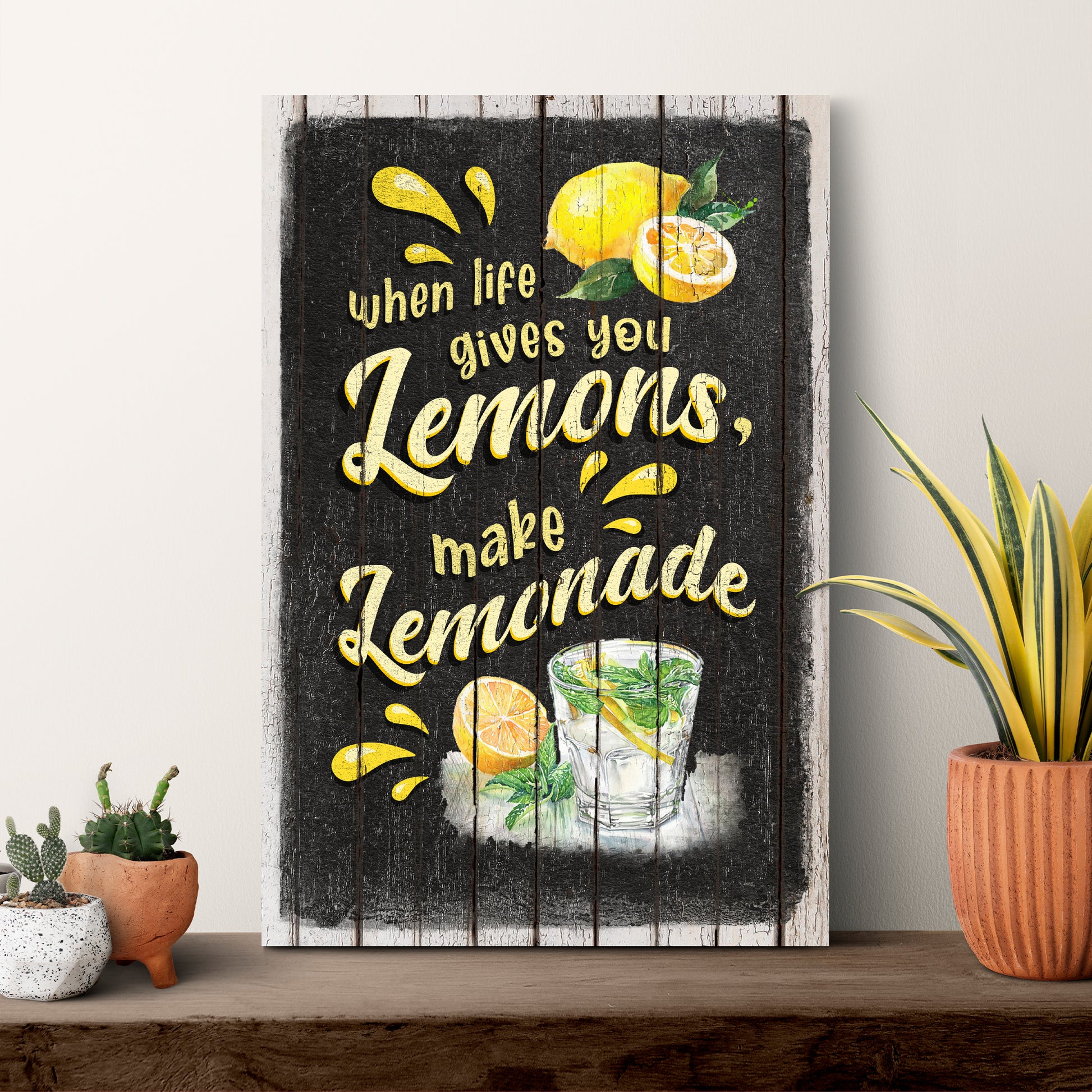 When Life Gives You Lemons, Make Lemonade Sign Style 2 - Image by Tailored Canvases