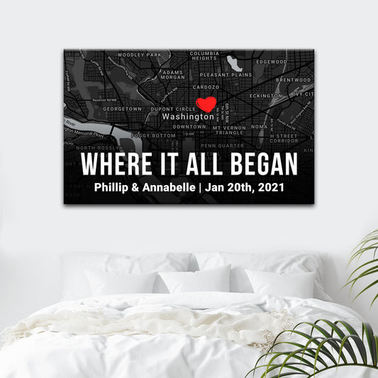 Couple Street Map Sign II | Customizable Canvas Style 2 - Image by Tailored Canvases