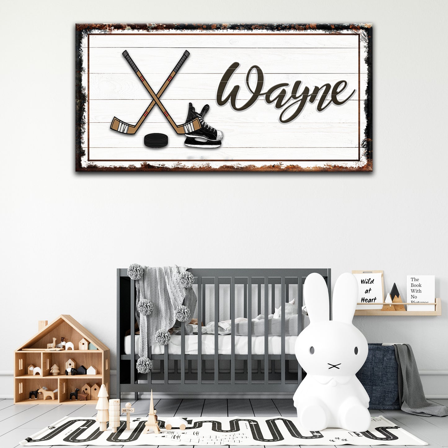 Hockey Name Sign Style 2 - Image by Tailored Canvases