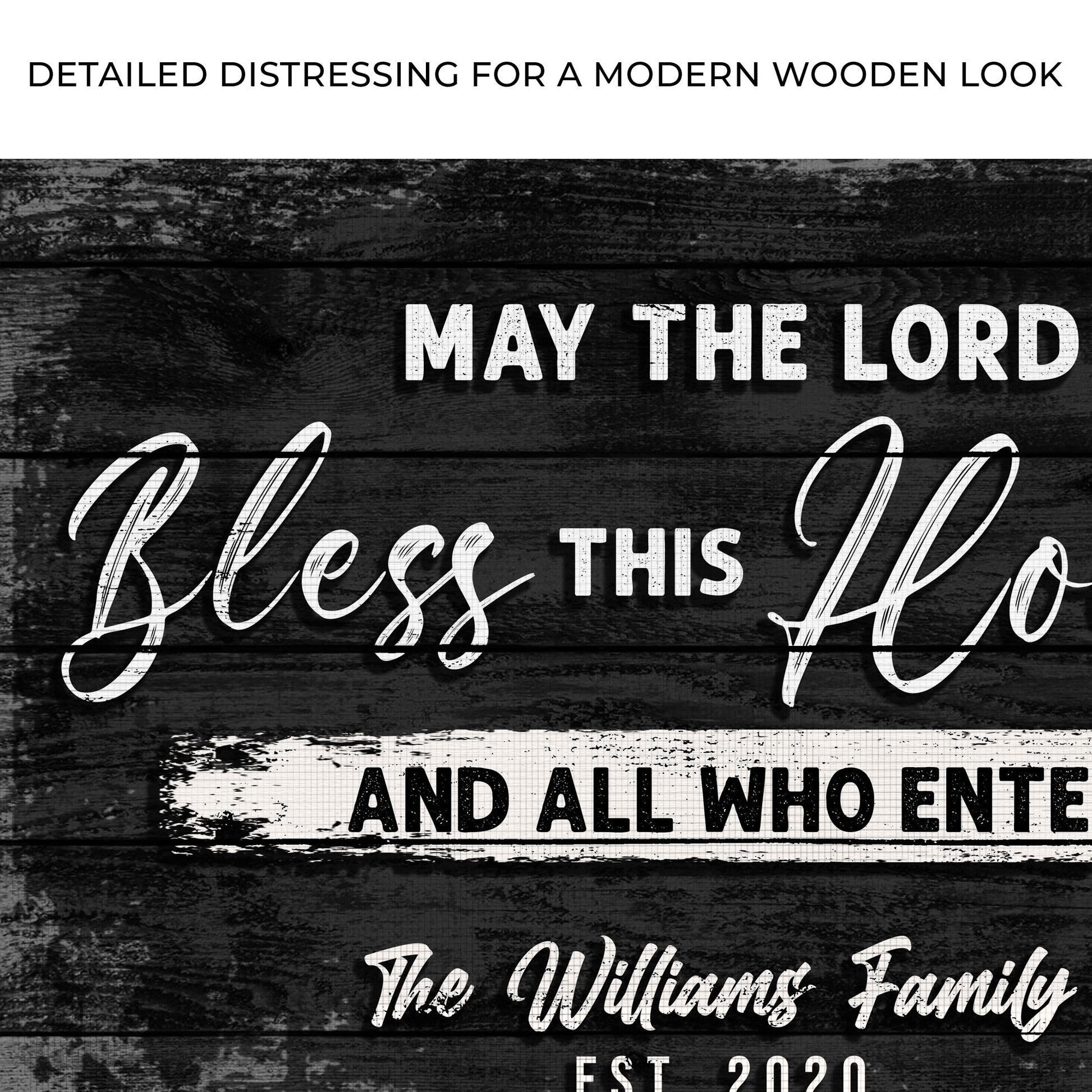 May The Lord Bless This House And All Who Enter Sign | Customizable Canvas Zoom - Image by Tailored Canvases