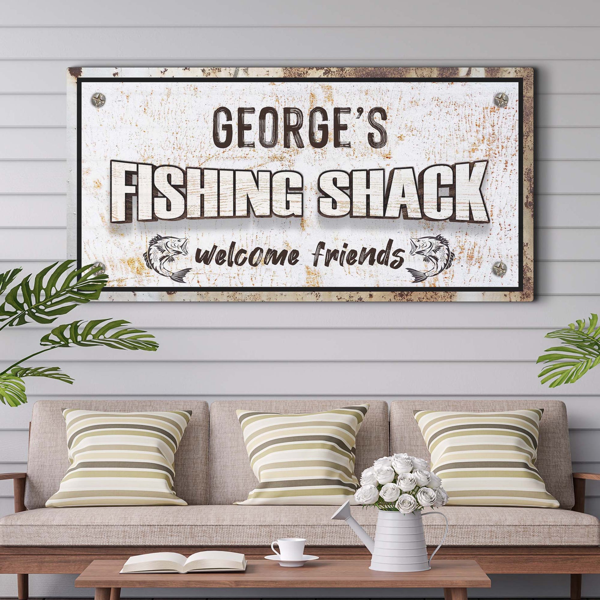 Fishing Shack Sign III | Customizable Canvas Style 3 - Image by Tailored Canvases