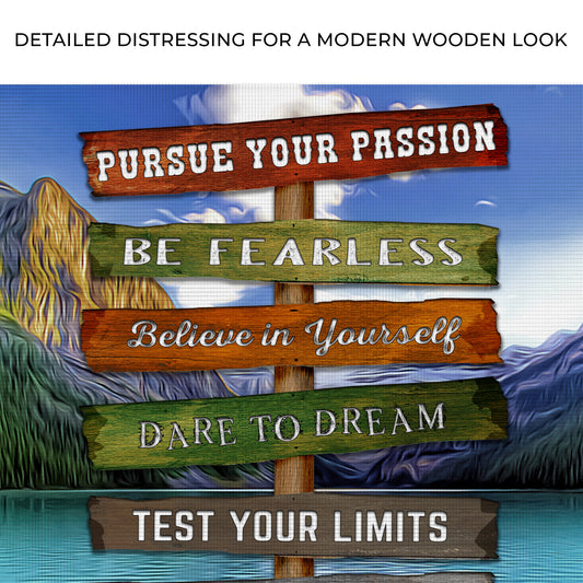 Pursue Your Passion Never Give Up Motivation Sign Zoom - Image by Tailored Canvases