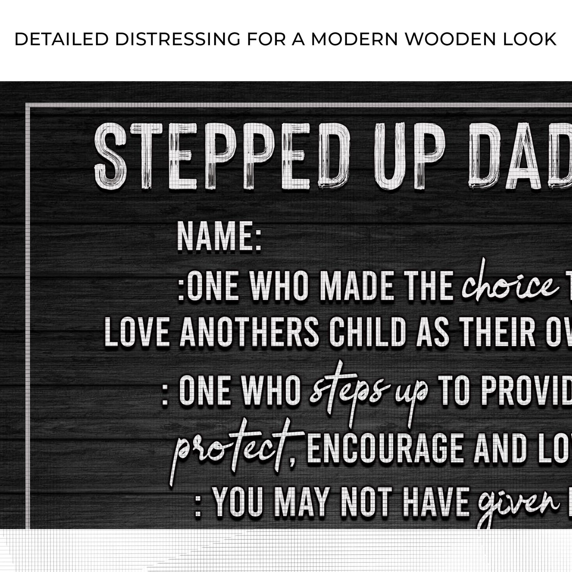 Stepped Up Dad Happy Father's Day Sign Zoom - Image by Tailored Canvases