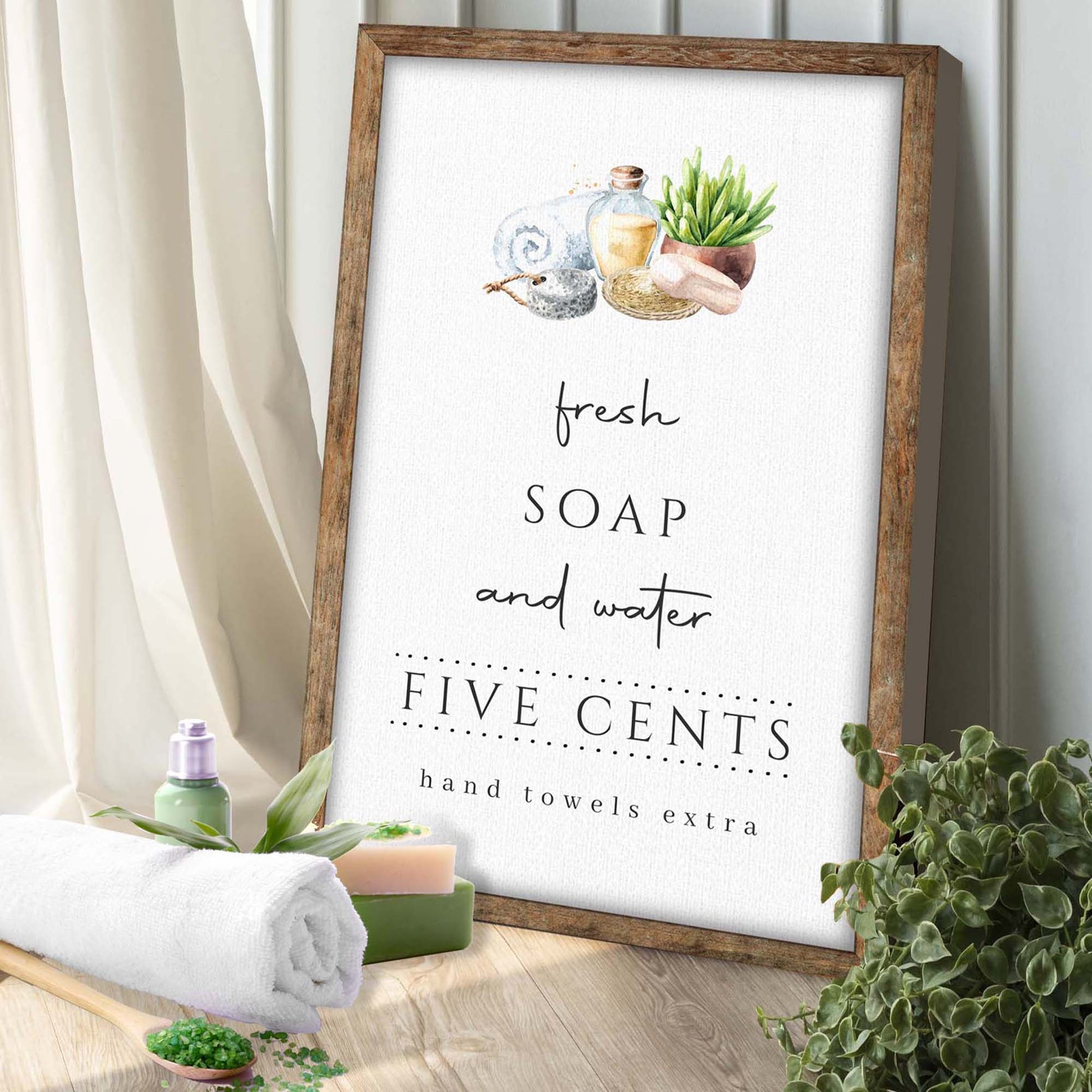 Fresh Soap And Water Bathroom Sign III - Image by Tailored Canvases