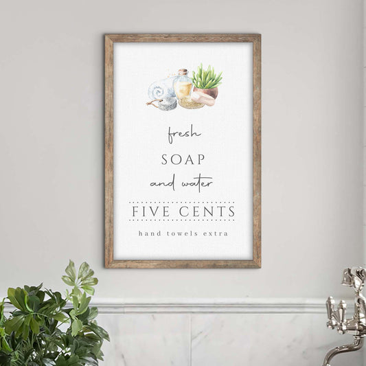 Fresh Soap And Water Bathroom Sign III Style 2 - Image by Tailored Canvases