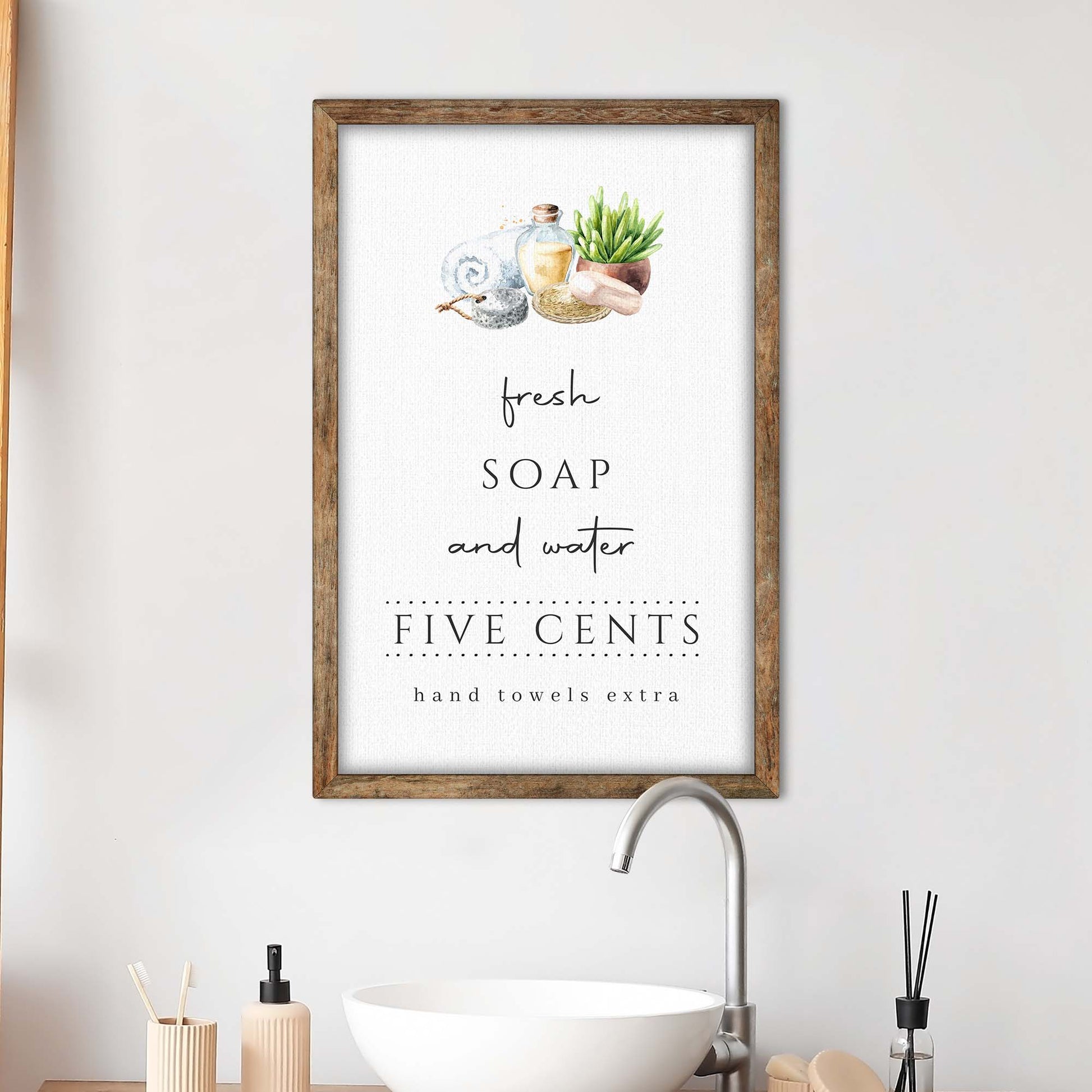 Fresh Soap And Water Bathroom Sign III Style 1 - Image by Tailored Canvases
