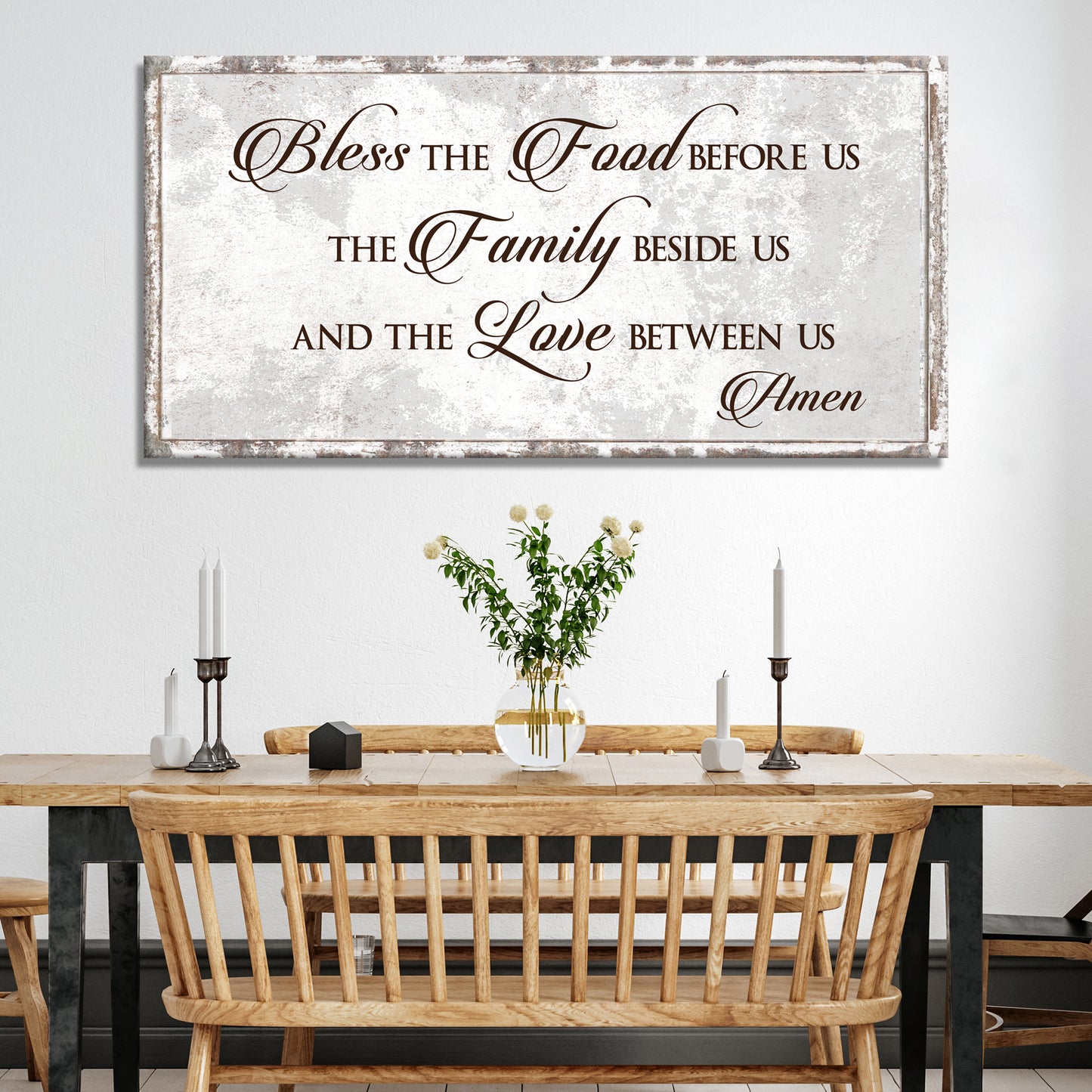 Bless Our Food, Family, and Love Sign - Image by Tailored Canvases