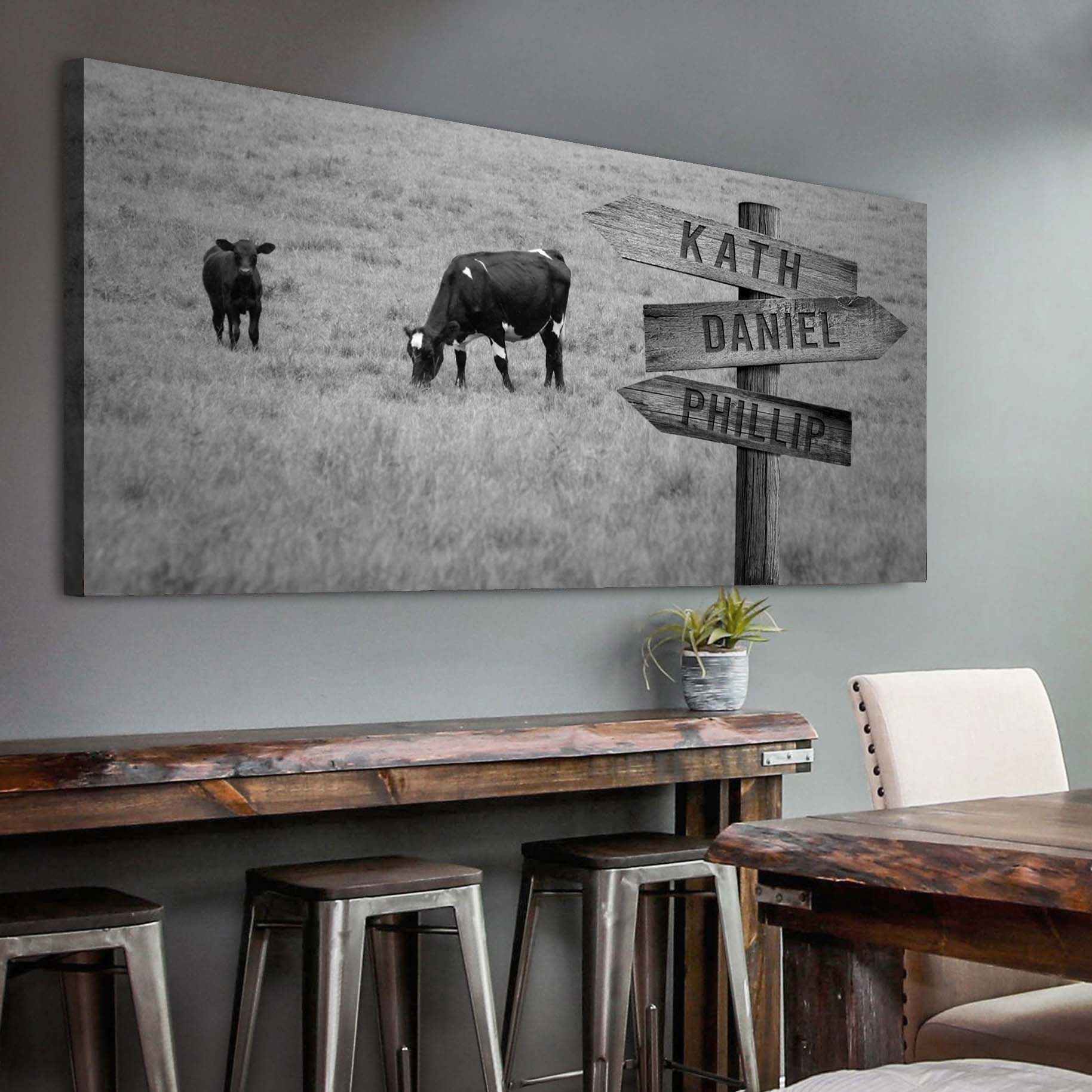 Angus Cattle Name Sign Style 3 - Image by Tailored Canvases