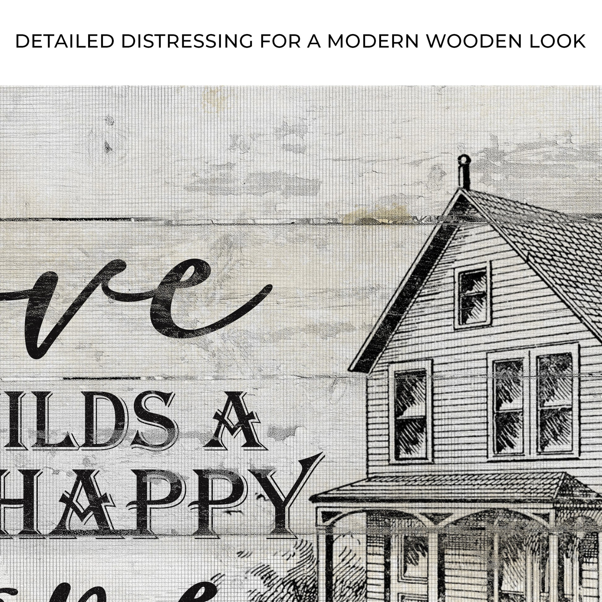 Love Builds A Happy Home Sign III Zoom - Image by Tailored Canvases