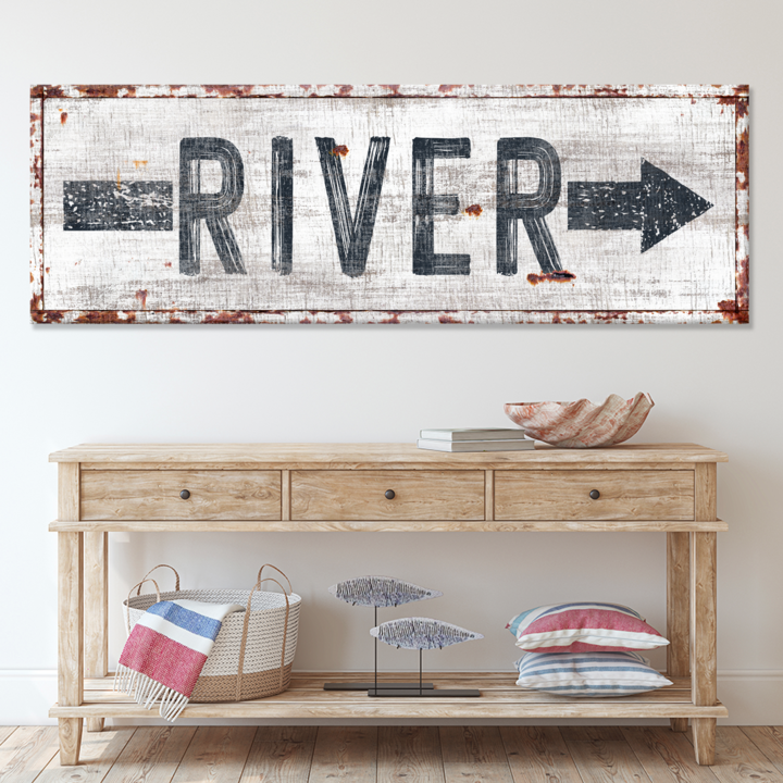 River Arrow Sign Style 2 - Image by Tailored Canvases
