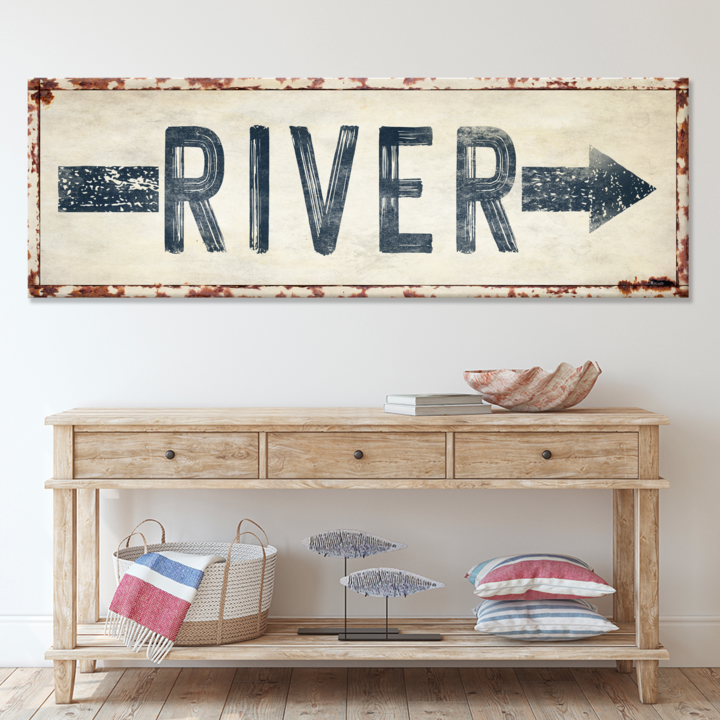 River Arrow Sign Style 3 - Image by Tailored Canvases
