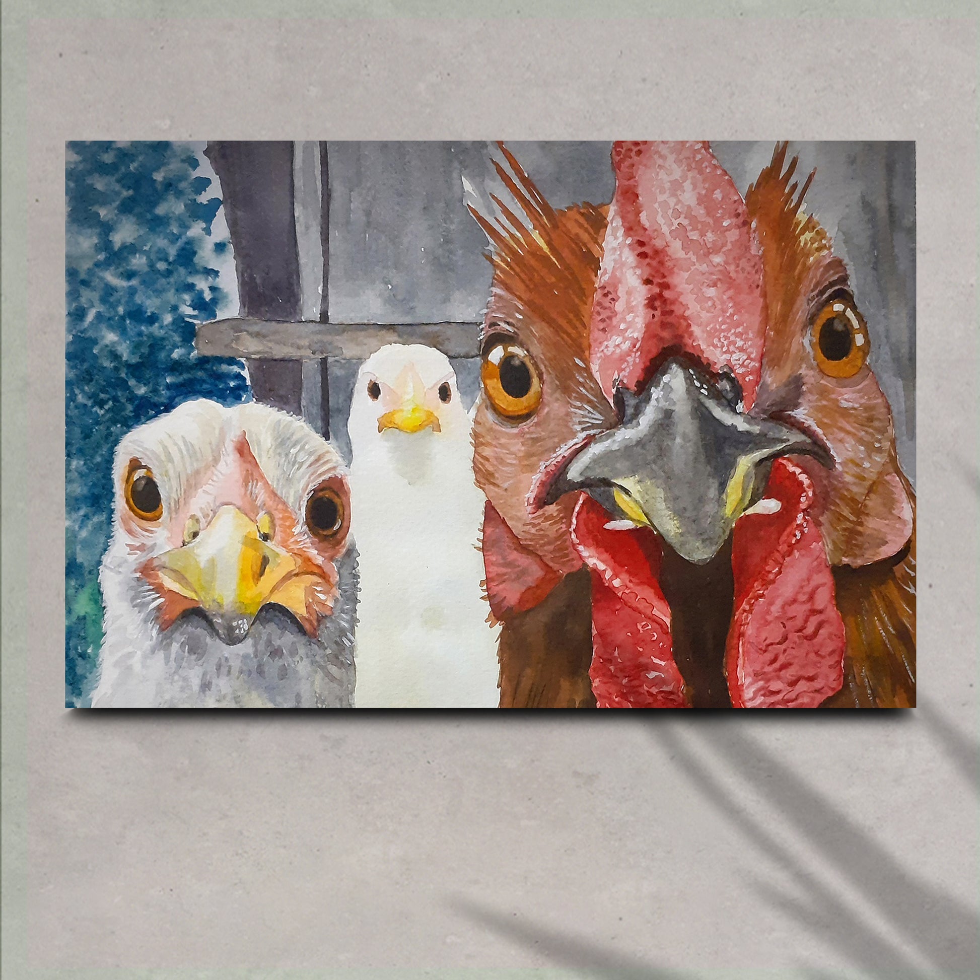 Chicken Heads Painting Canvas Wall Art - Image by Tailored Canvases