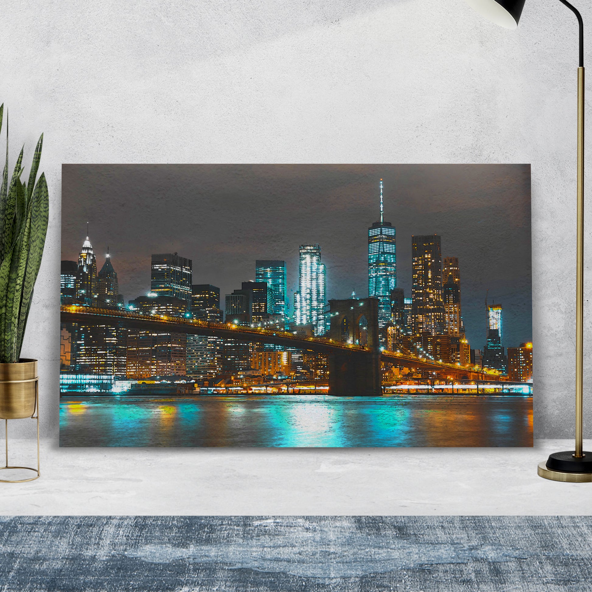 Manhattan Harbor Lights Canvas Wall Art - Image by Tailored Canvases