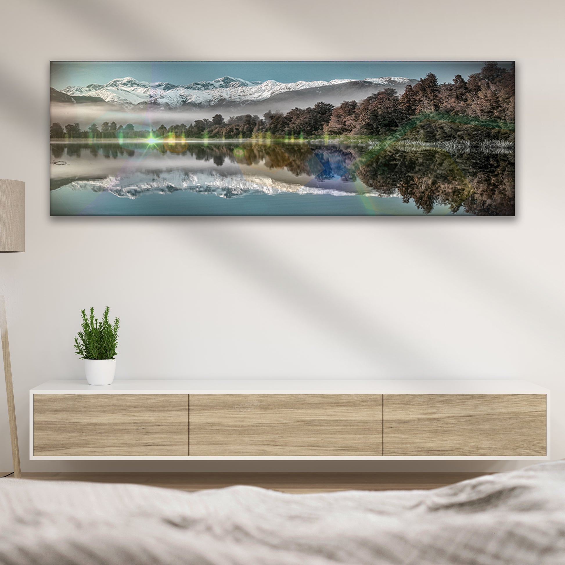 Lake Matheson At Dusk Canvas Wall Art - Image by Tailored Canvases