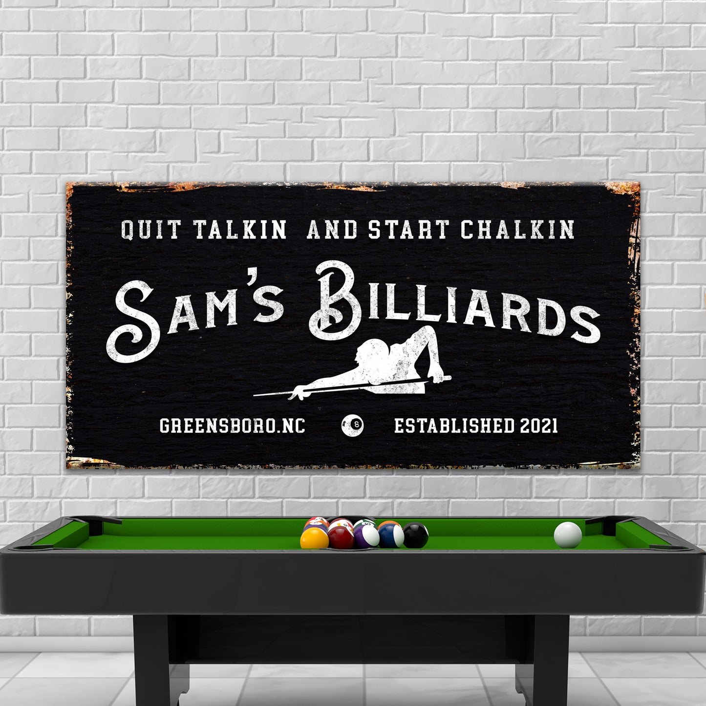 Billiards Room Sign - Image by Tailored Canvases