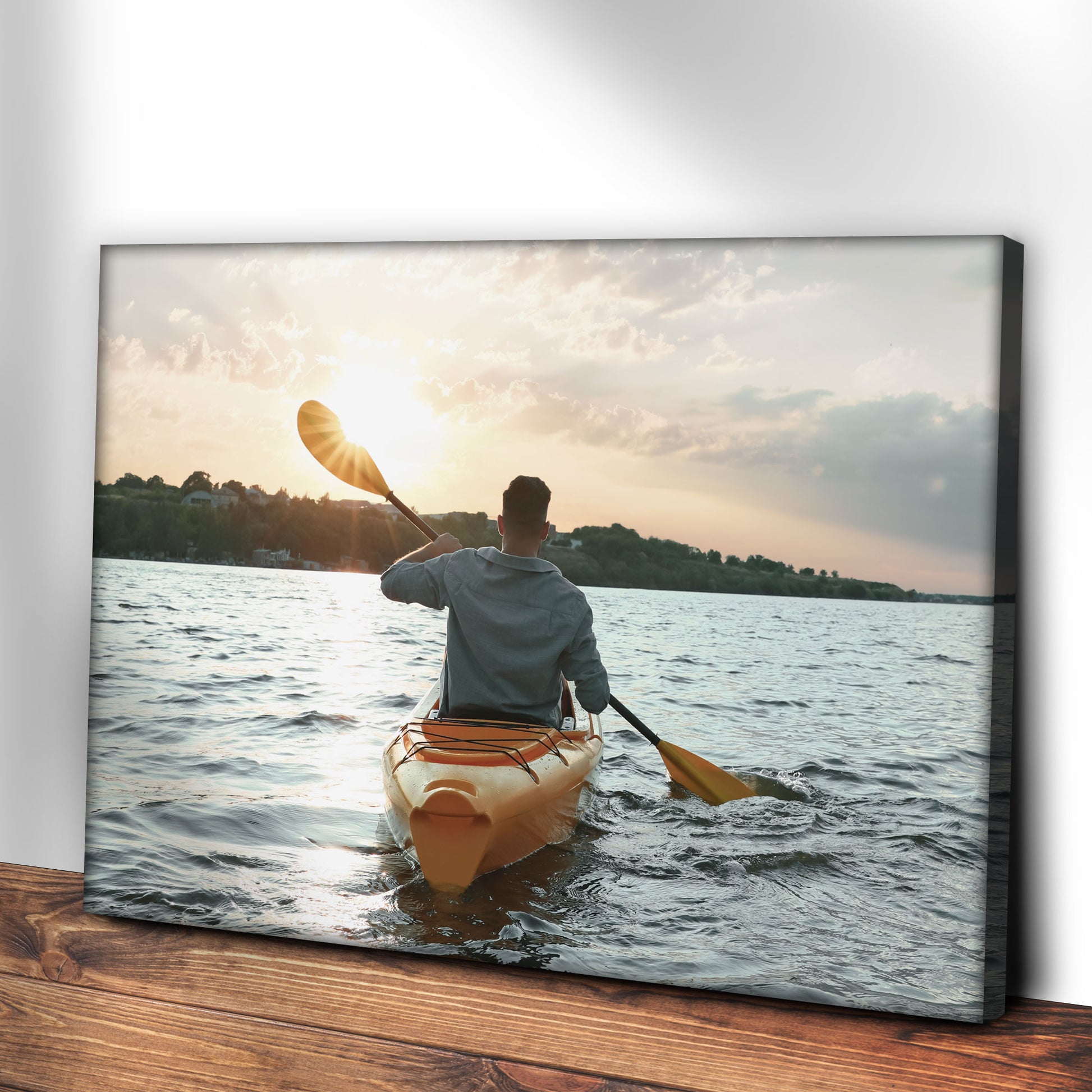 Kayak Blue Water Canvas Wall Art Style 2 - Image by Tailored Canvases