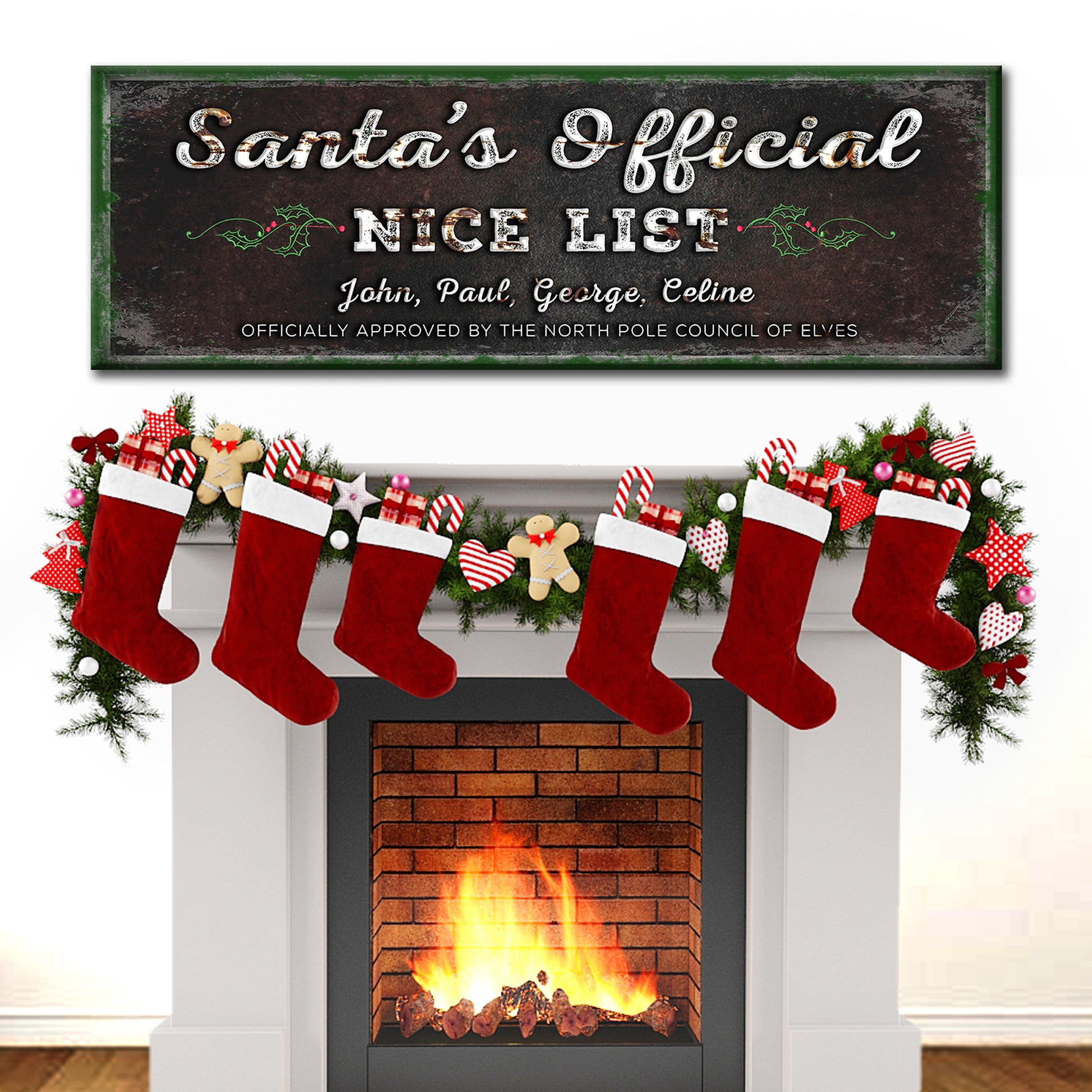 Santa's Official Nice List Sign  - Image by Tailored Canvases