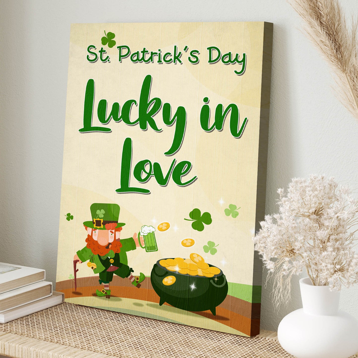 St. Patrick's Day Lucky In Love Sign Style 2 - Image by Tailored Canvases