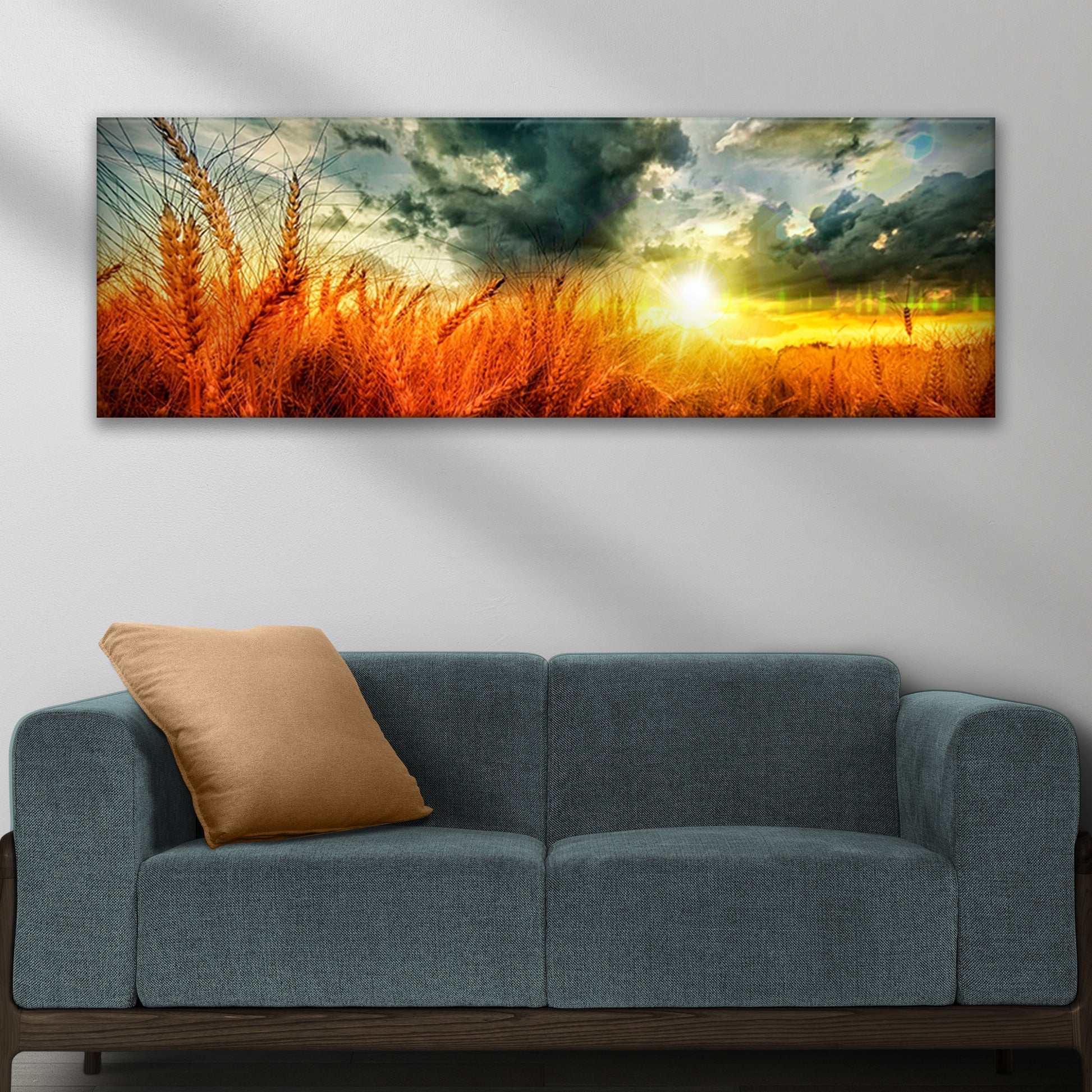 Dusk Falls On The Wheat Field Canvas Wall Art - Image by Tailored Canvases