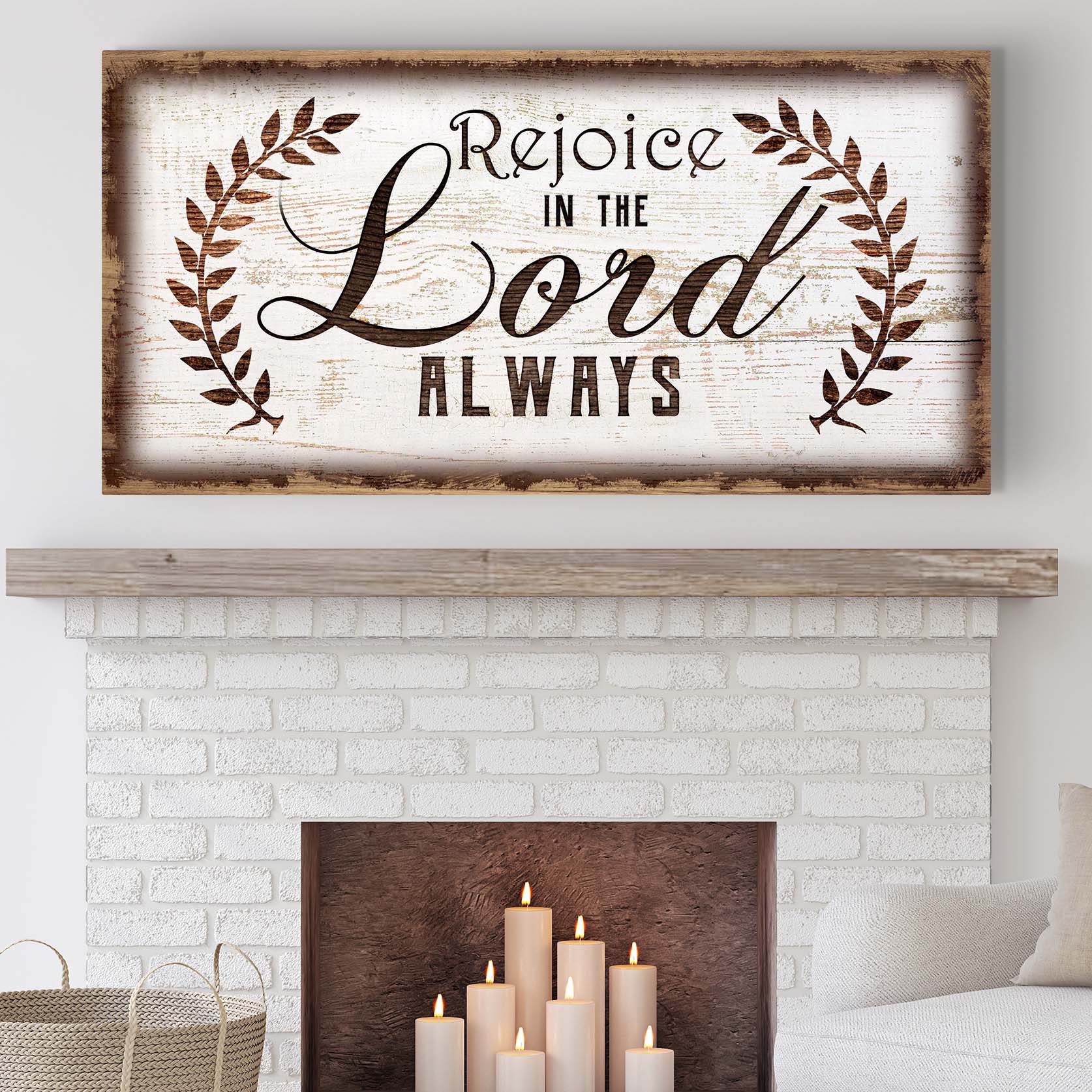 Rejoice In The Lord Always Sign Style 2 - Image by Tailored Canvases