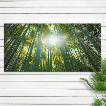 Looking Up Through A Bamboo Forest Canvas Wall Art