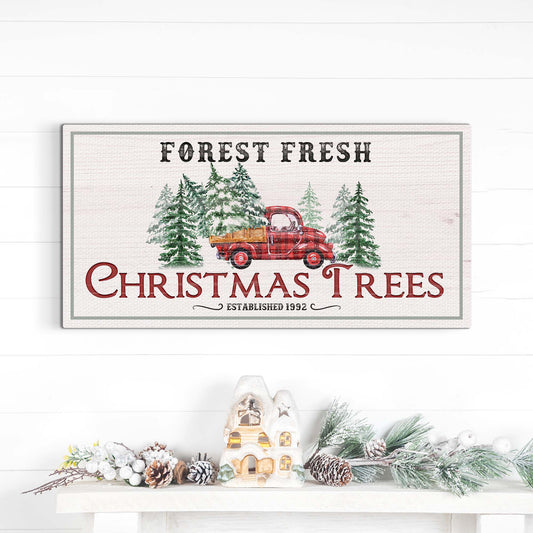 Forest Fresh Christmas Tree Farm Sign | Customizable Canvas - Image by Tailored Canvases