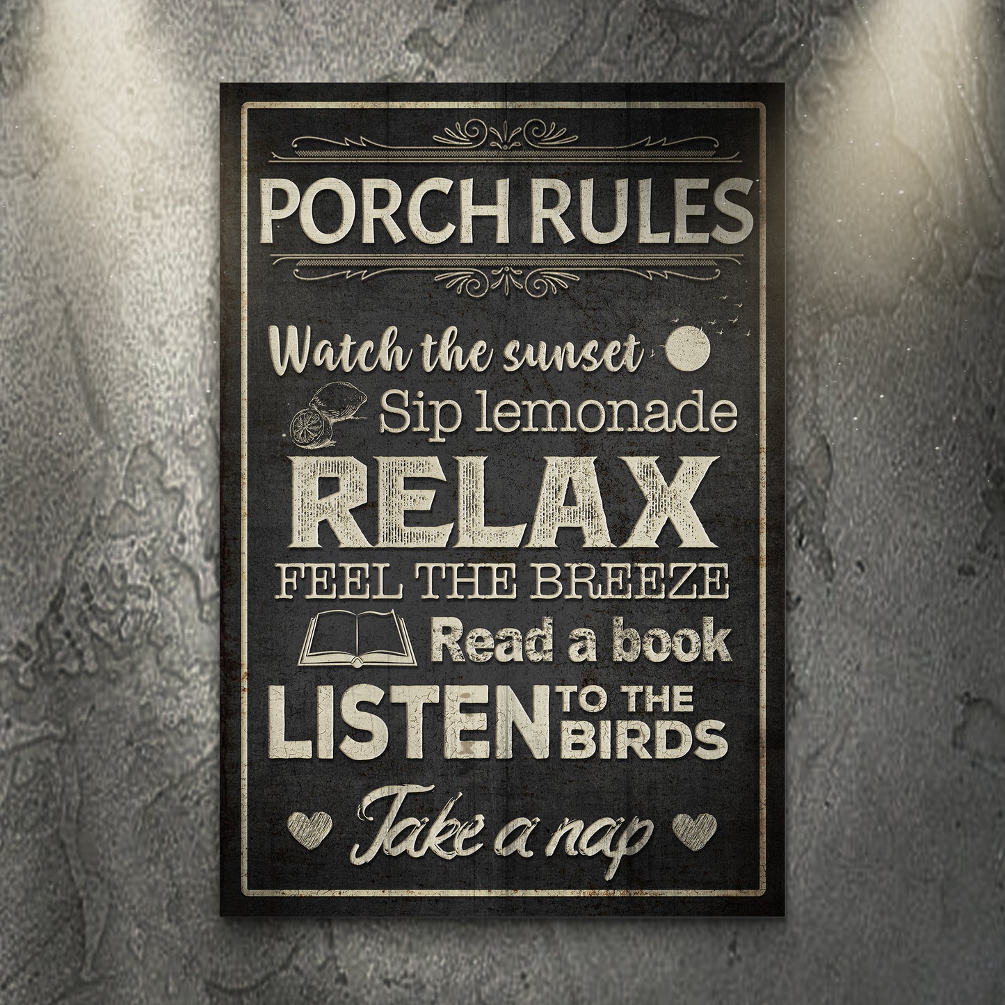 Porch Rules Sign III Style 1 - Image by Tailored Canvases
