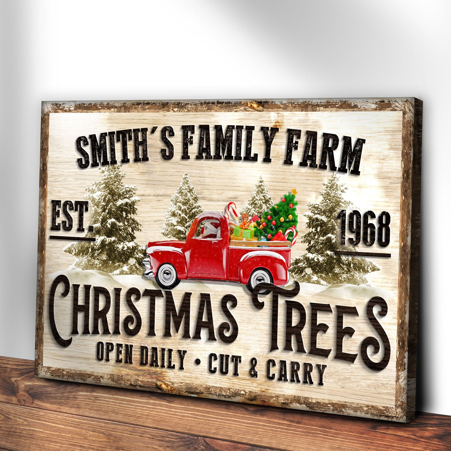 Christmas Tree Farm Sign VI | Customizable Canvas