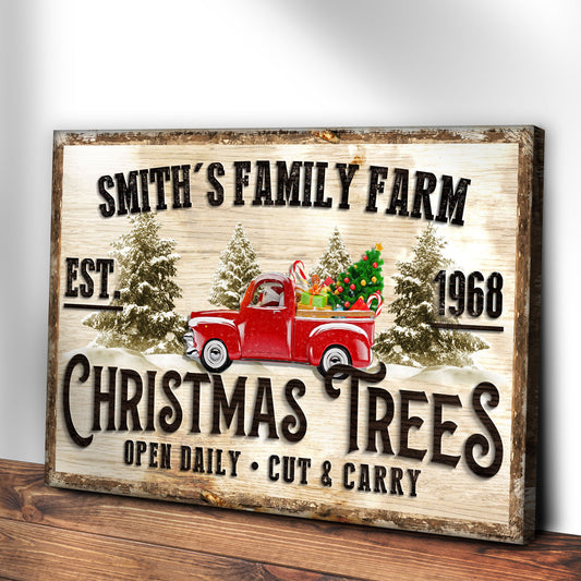 Christmas Tree Farm Sign VI | Customizable Canvas