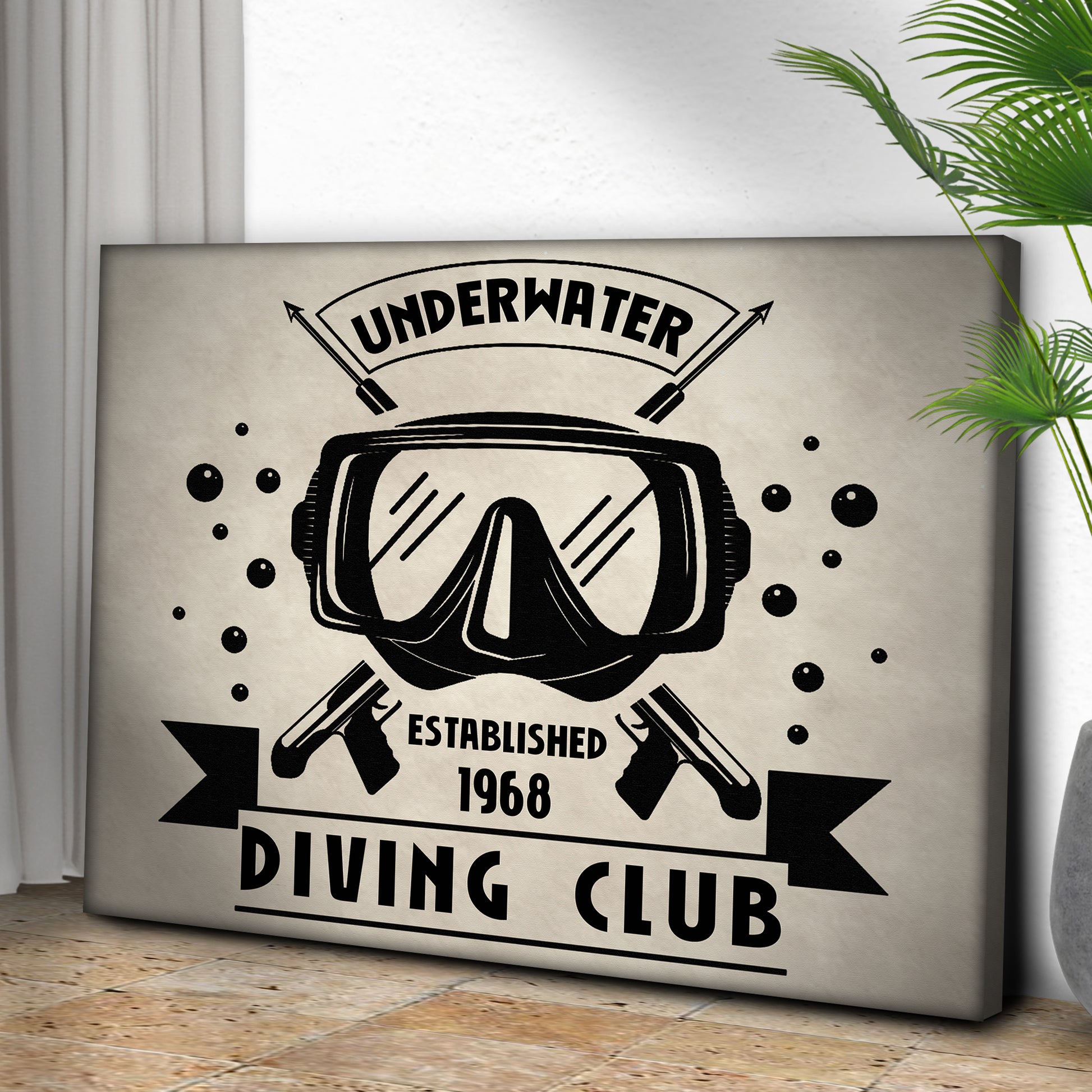 Scuba Diving Club Sign III | Customizable Canvas Style 2 - Image by Tailored Canvases
