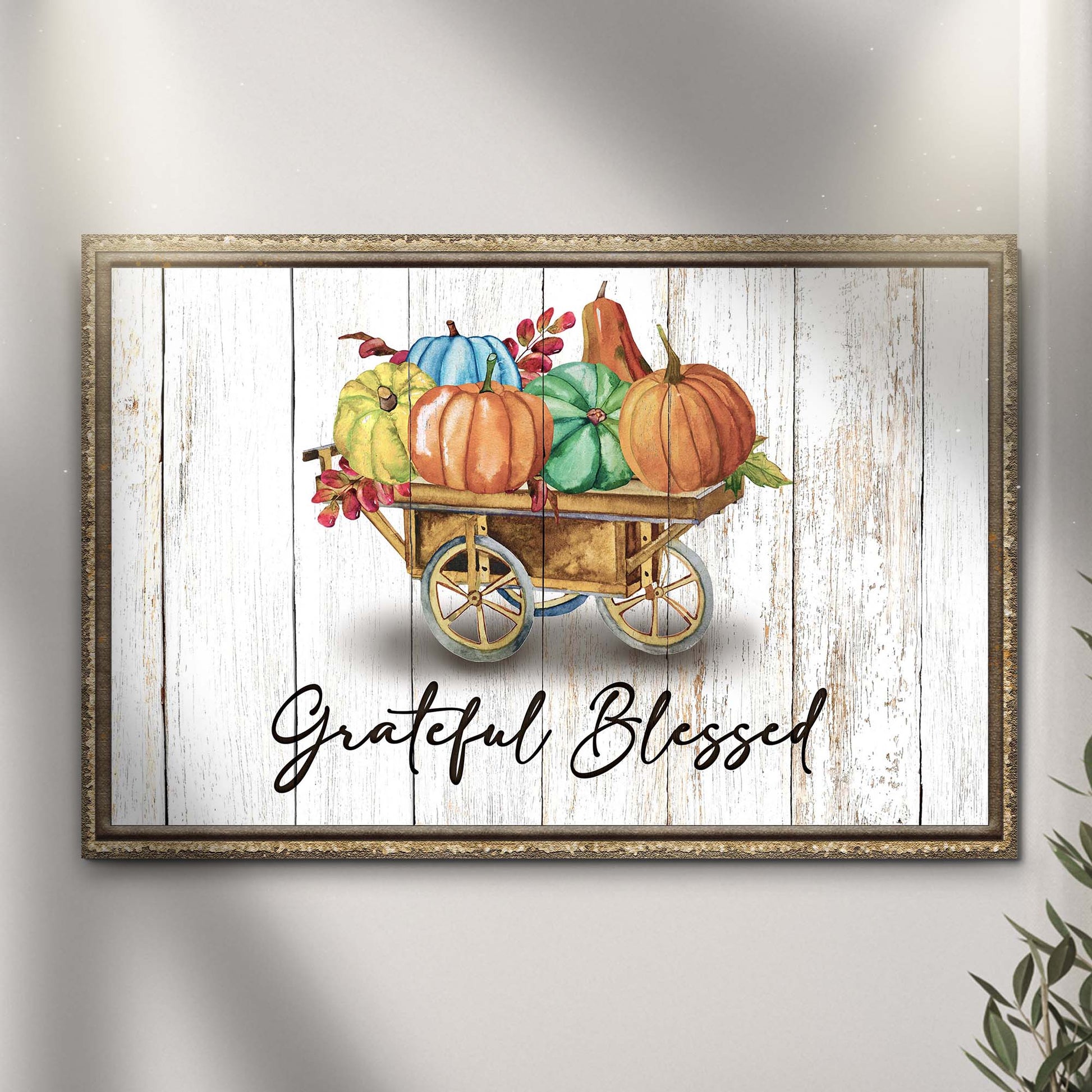 Grateful Blessed Thanksgiving Sign - Image by Tailored Canvases