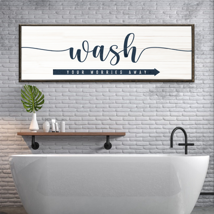 Wash Your Worries Away Sign - Image by Tailored Canvases