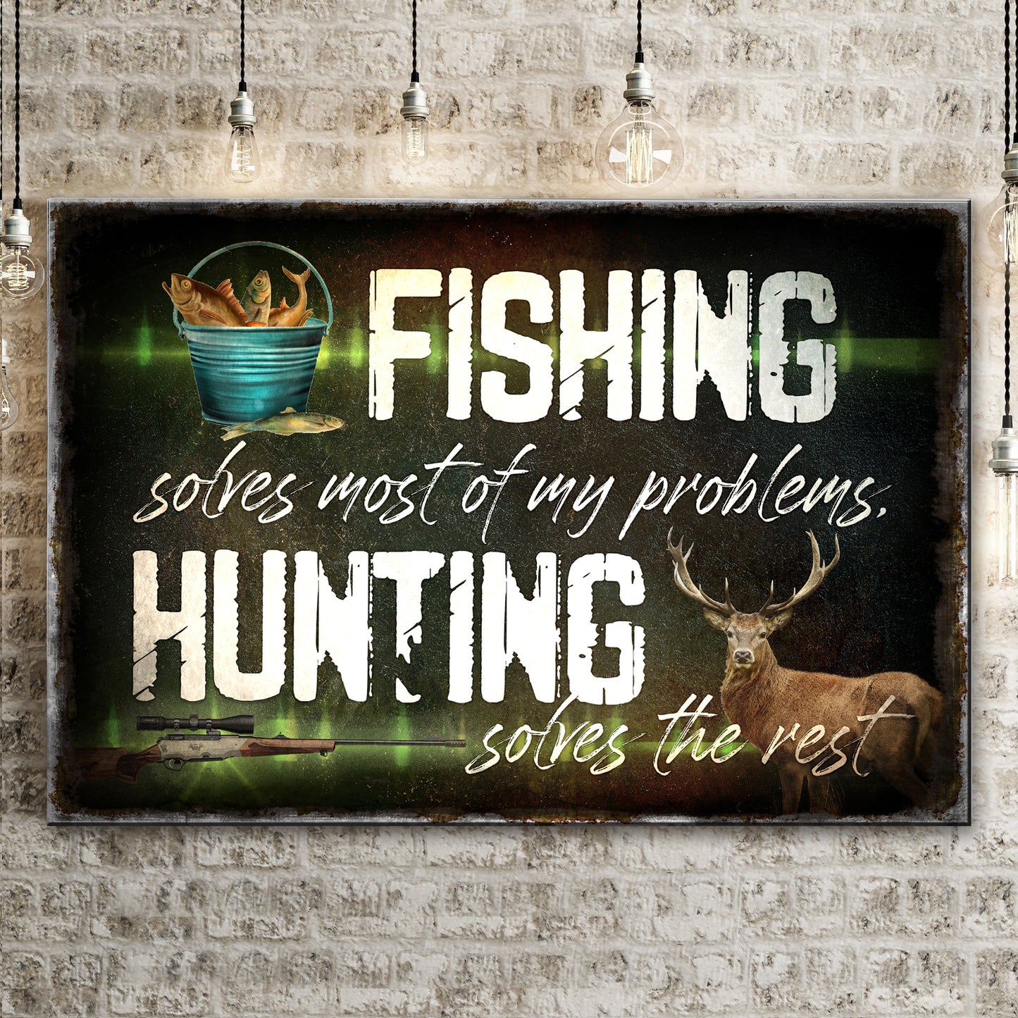 Fishing And Hunting Sign II - Image by Tailored Canvases