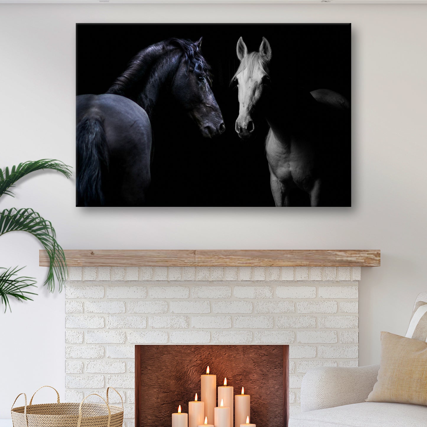 Dark And Light Horse Canvas Wall Art - Image by Tailored Canvases