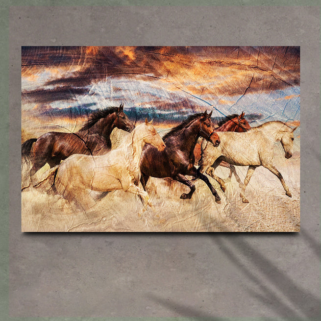 Galloping Horses Canvas Wall Art by Tailored Canvases