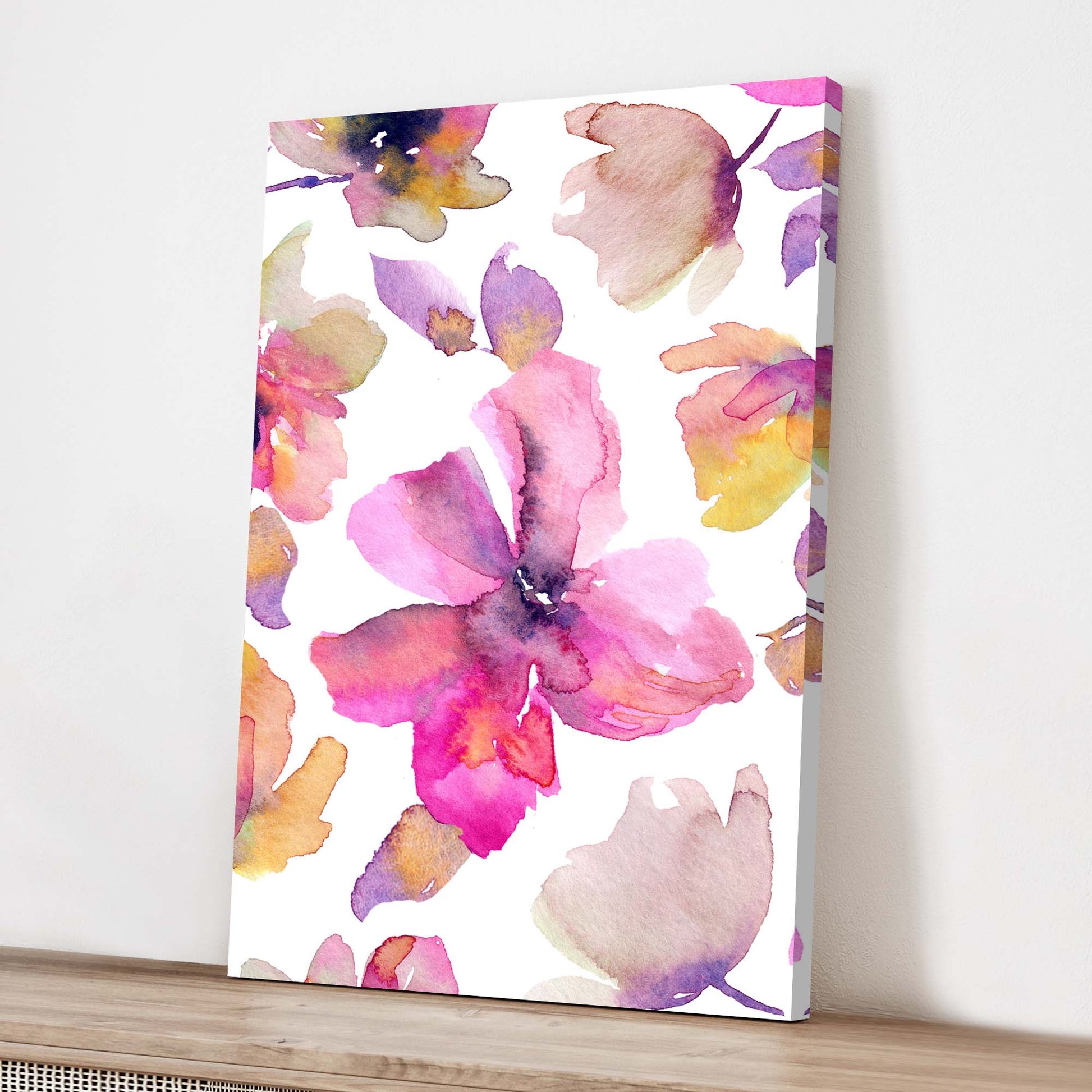 Flowers Hibiscus Heavenly Watercolor Canvas Wall Art Style 2 - Image by Tailored Canvases