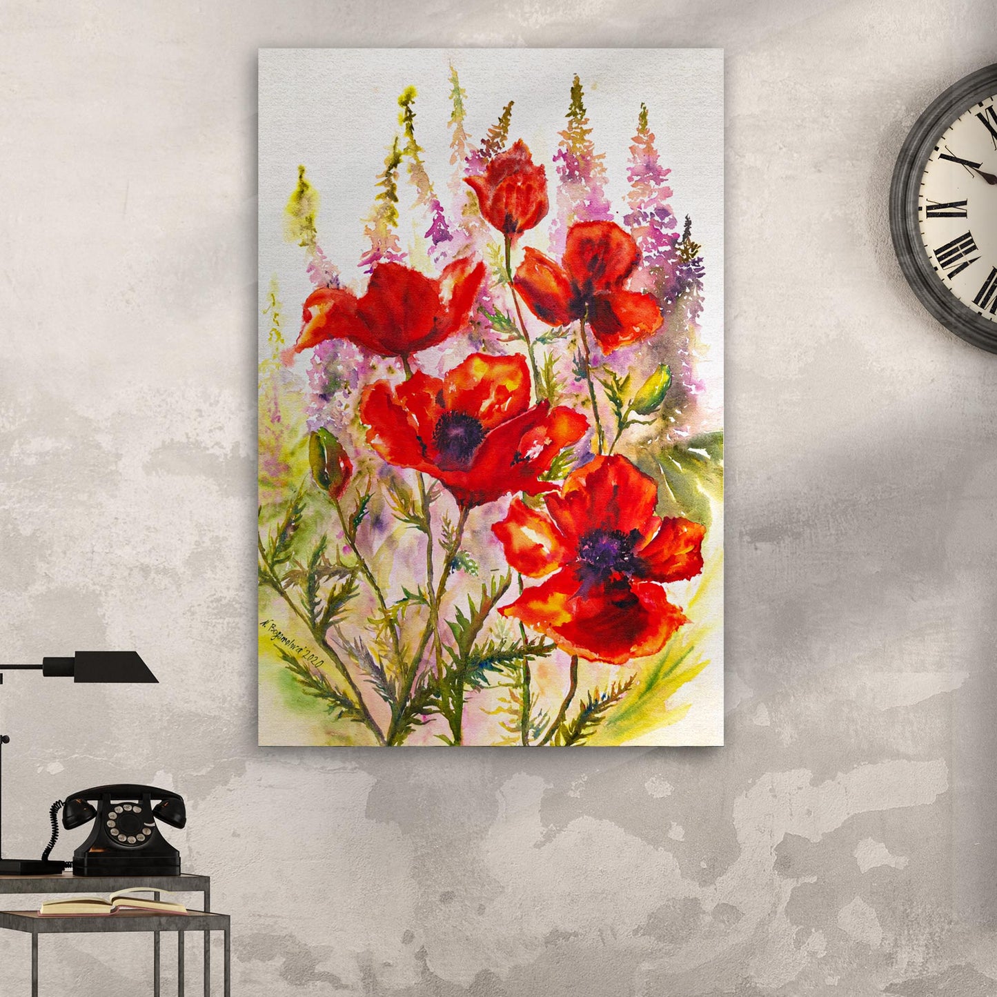Red Poppies Melody Canvas Wall Art - Image by Tailored Canvases