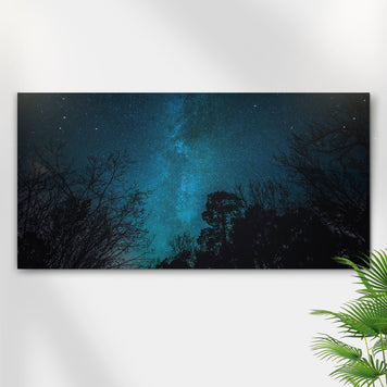 Milky Way Above The Forest Canvas Wall Art