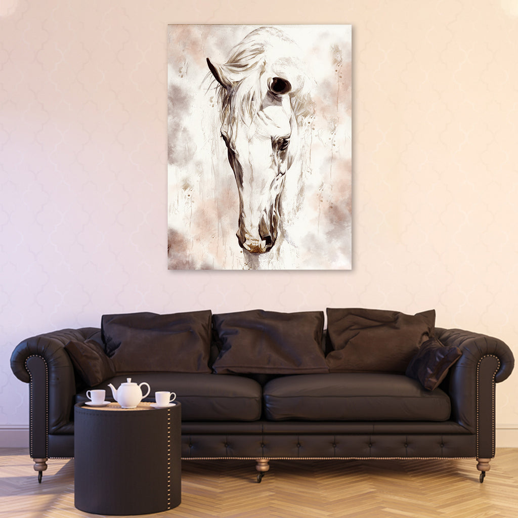 Sorrowful Horse Canvas Wall Art by Tailored Canvases