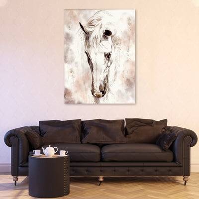 Sorrowful Horse Canvas Wall Art