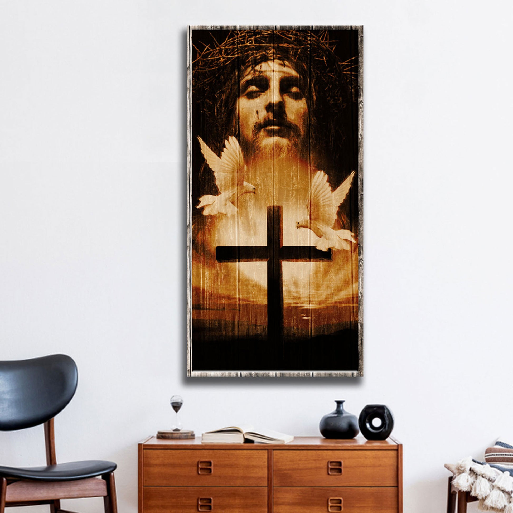 Bird And Cross Canvas Wall Art - Image by Tailored Canvases