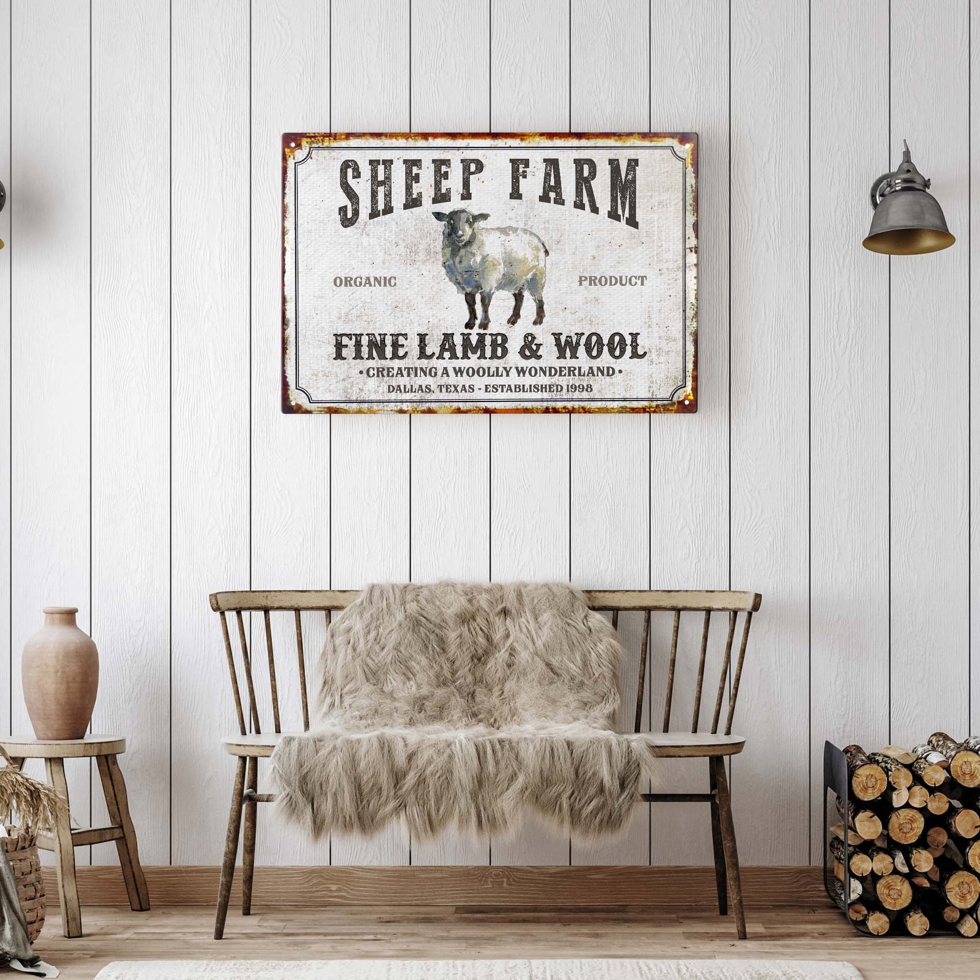 Sheep Farm Sign V - Image by Tailored Canvases