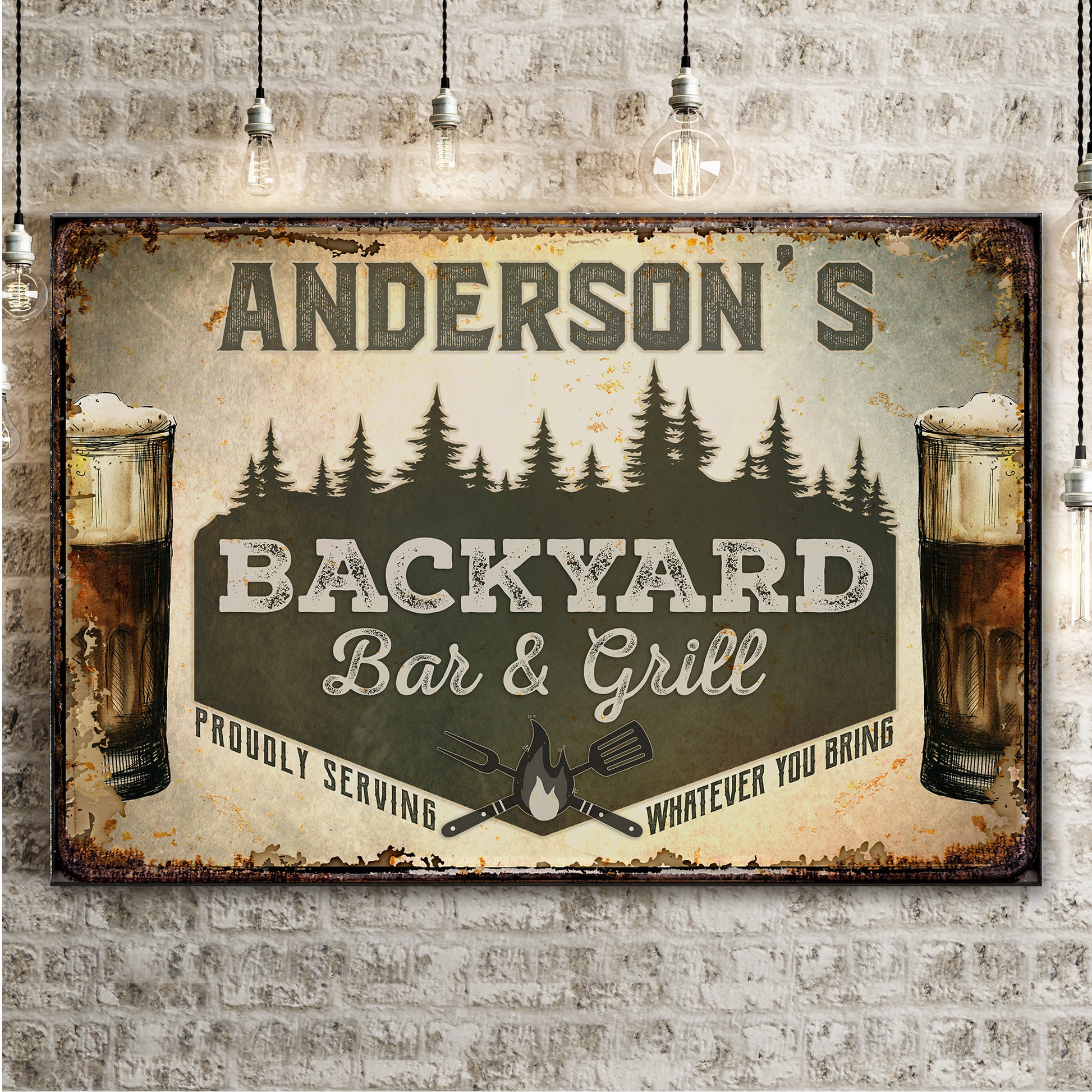 Backyard Bar And Grill Sign III - Image by Tailored Canvases