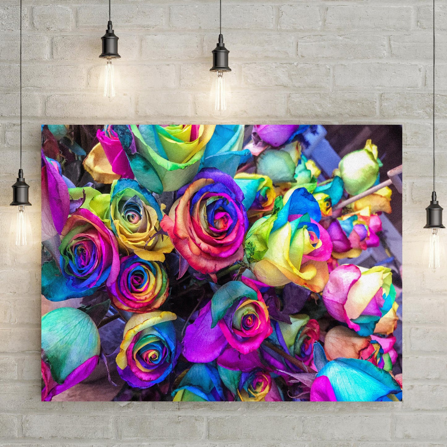 Rainbow Roses Canvas Wall Art - Image by Tailored Canvases