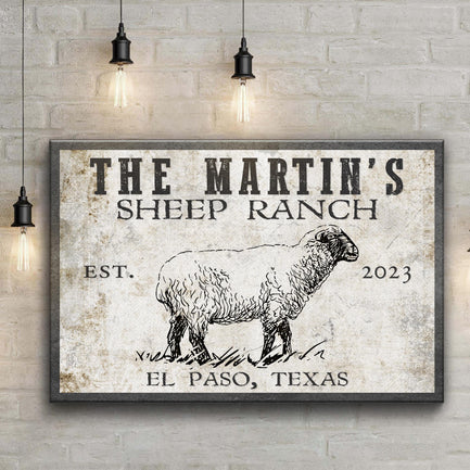 Sheep Ranch Sign II  Style 1 - Image by Tailored Canvases