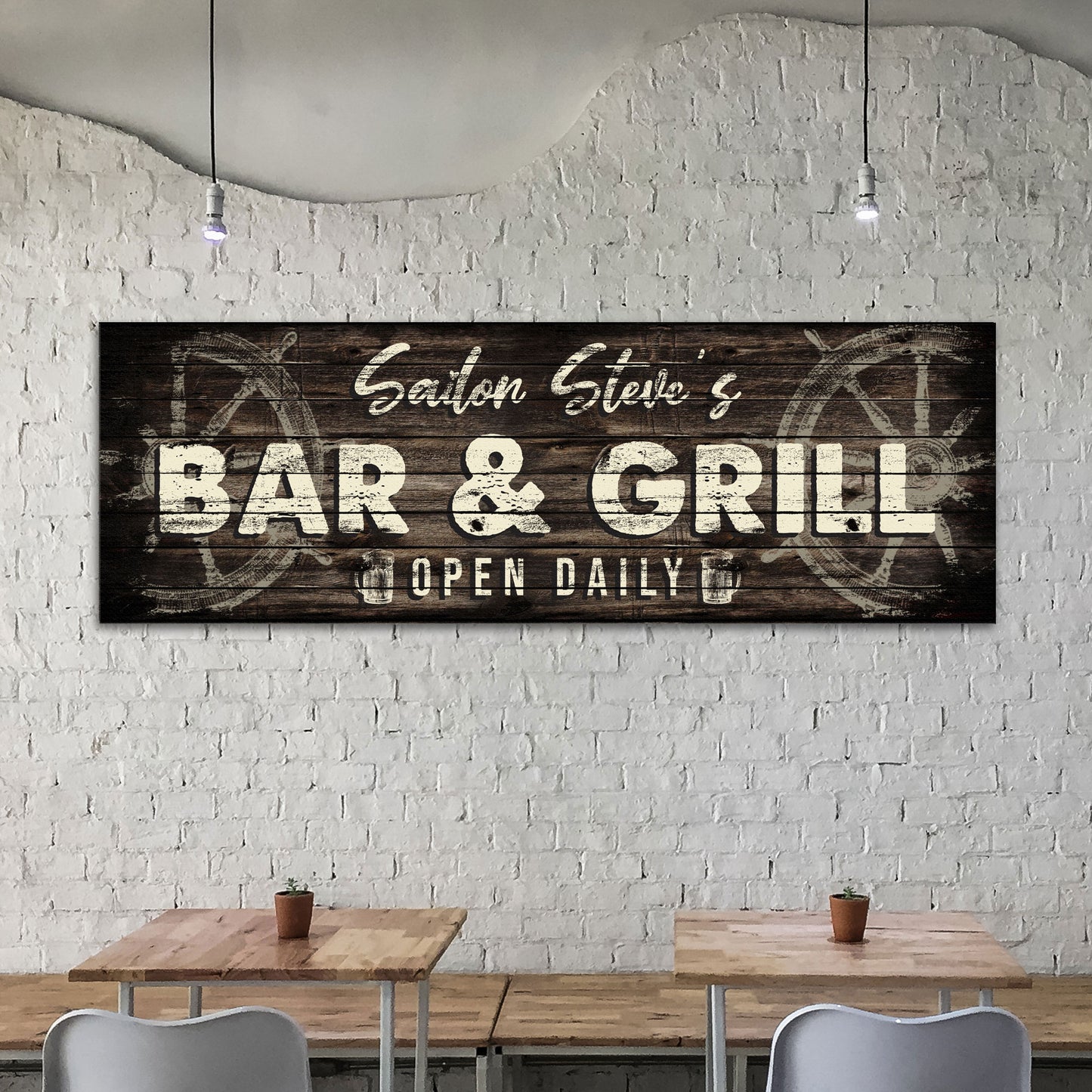 Sailor Bar And Grill Open Daily Sign - Image by Tailored Canvases