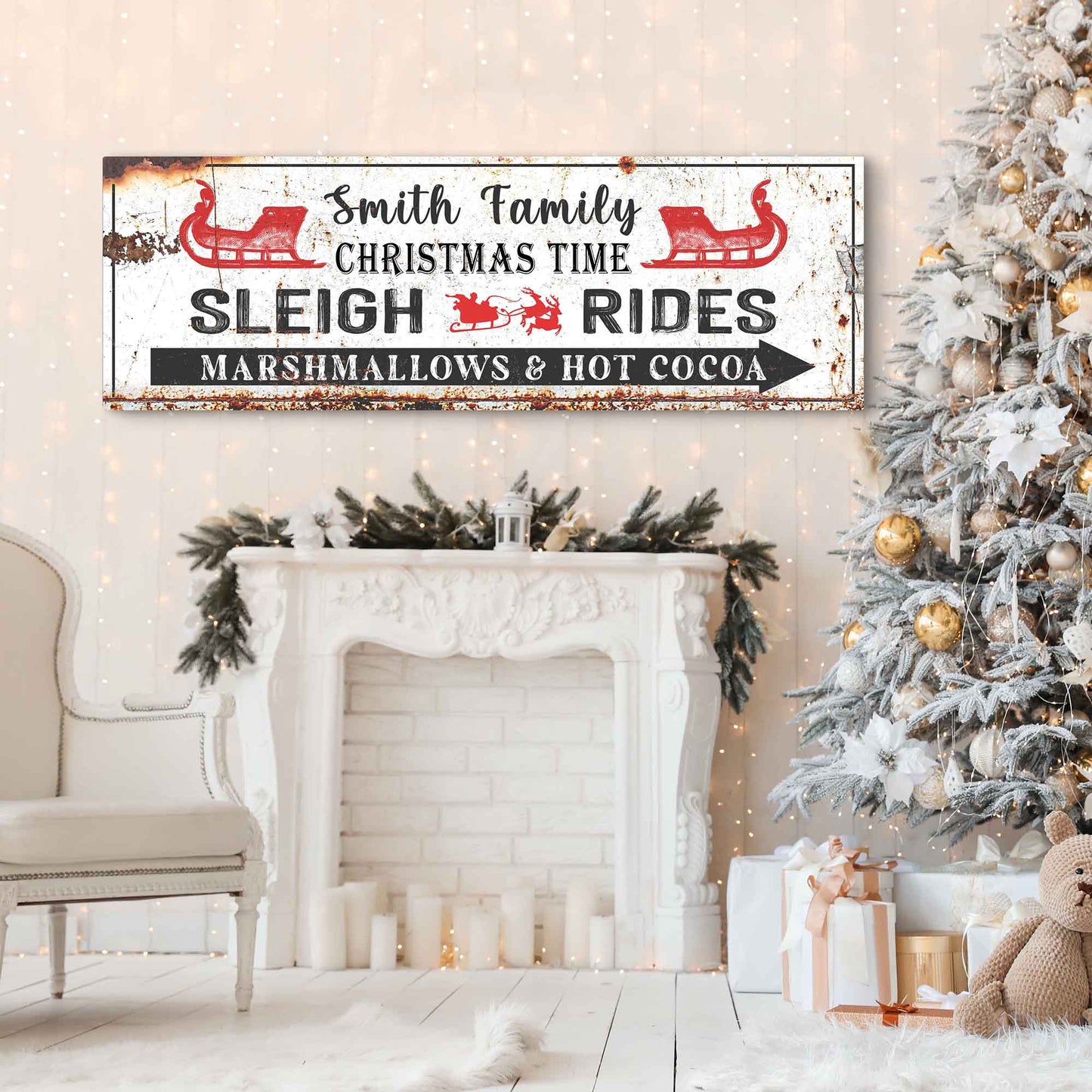 Christmas Sleigh Rides Sign - Image by Tailored Canvases