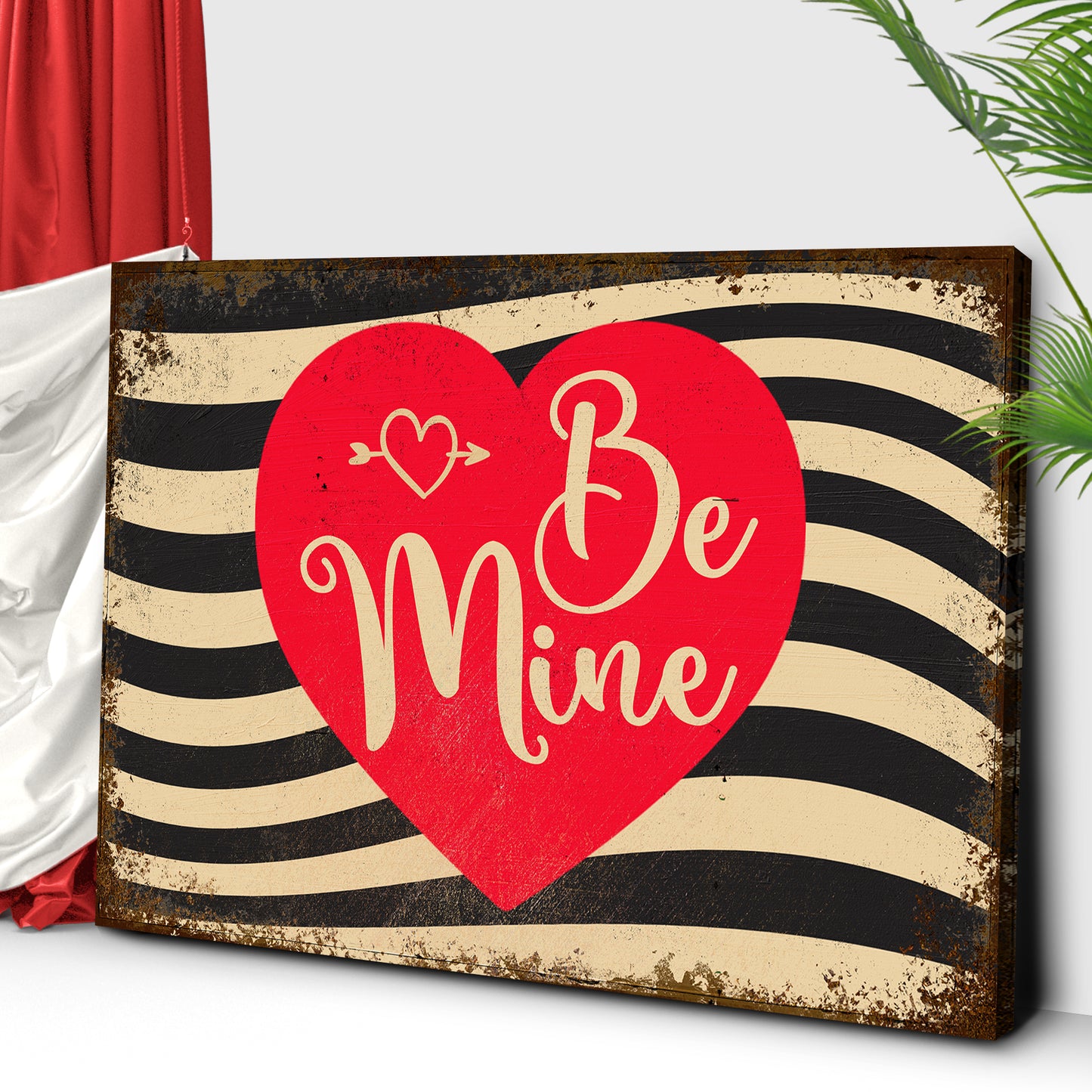 Valentine Be Mine Flag Sign Style 2 - Image by Tailored Canvases
